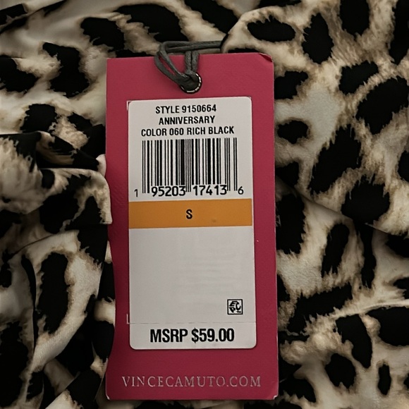 Vince Camuto Leopard Print Ruched Top Size Small - Picture 5 of 5